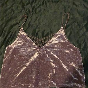 Velvet cropped tang top